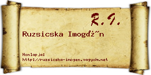 Ruzsicska Imogén névjegykártya